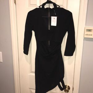 Black cut out mini dress